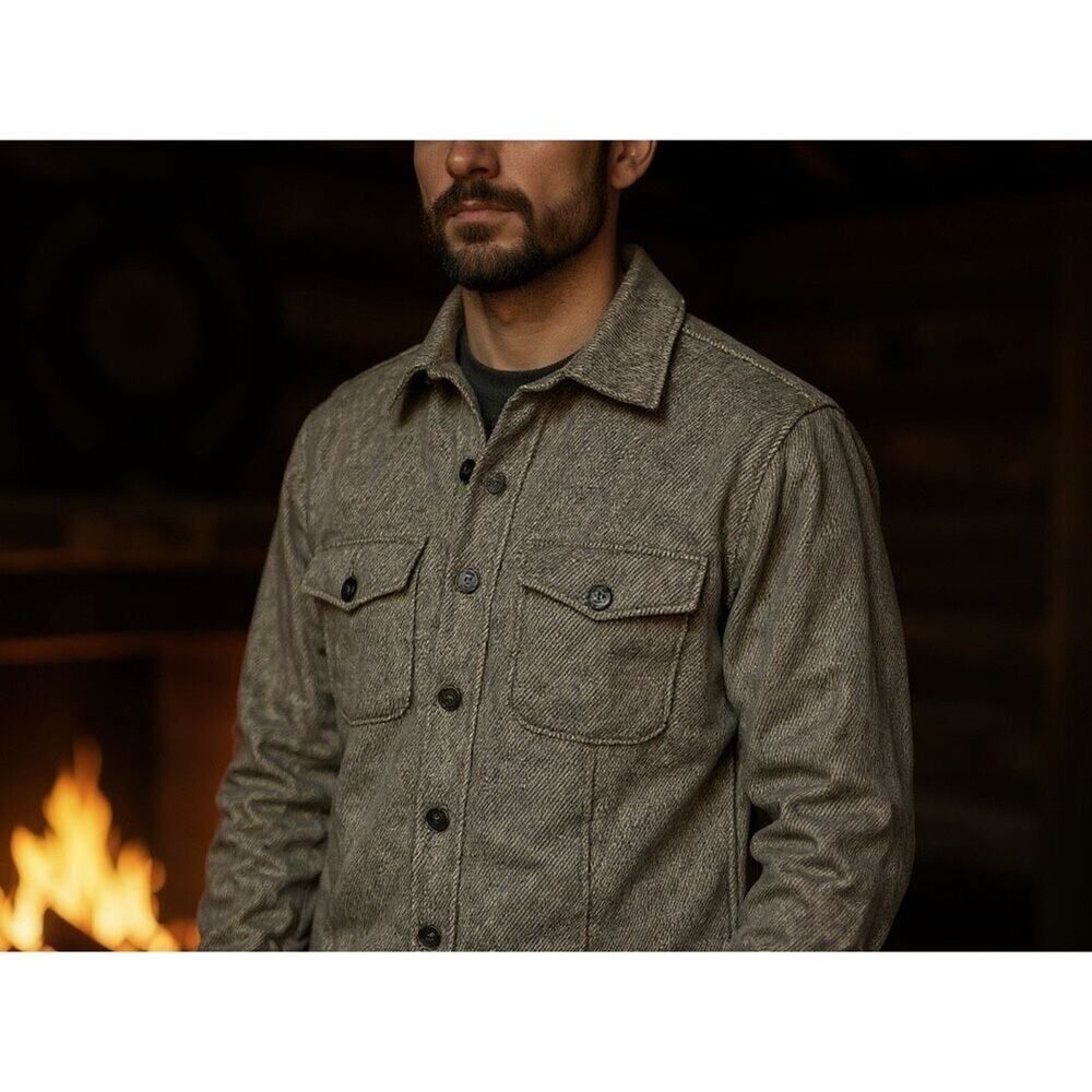 Vintage GrayTweed Button Front Over-shirt. Size Medium.
